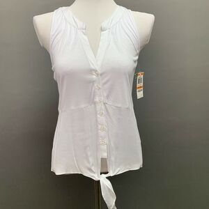 INC International Concepts Women's Top Petite Small White Sleeveless NWT